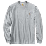 Carhartt Mens Workwear Pocket T Shirt Long Sleeve T - Grey - Size Small