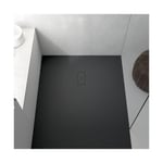 Receveur de douche 100 x 100 cm extra plat FUSION en resine surface ardoisee noir