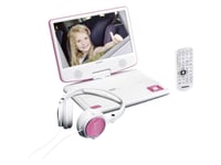 Lenco Dvp-910, Bärbar Dvd-Spelare, Cabriolet, Svart, Rosa, Cd, Dvd, 22,9 Cm (9"), Tft