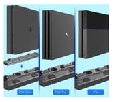 New PS4 Dual Controller Charger Console Vertical Docking Cooling Fan Stand 1380