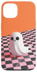 Coque pour iPhone 13 Ghost Pastel Goth Halloween Decor Orange à carreaux