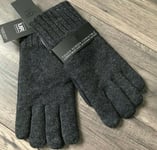 UGG TOUCH SCREEN GLOVES GREY WOOL BLEND & LEATHER SIZE L-XL BNWT