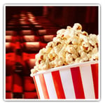 2 x Square Stickers 7.5 cm - Cinema Popcorn Movie Films  #44615