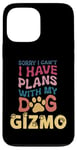 Coque pour iPhone 13 Pro Max Nom de chien Gizmo Cadeau personnalisé Busy With My Dog Gizmo