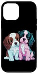 Coque pour iPhone 12 mini Adorable chiot duo mignon chien compagnons