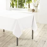 douceur d'intérieur, Nappe Rectangle (140 x 200 cm) Essentiel Blanc, Polyester