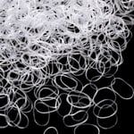 Paket med 1000 små gummiband, mjuka elastiska band för barns hår, flätor, bröllopsfrisyrer och mer (genomskinliga)