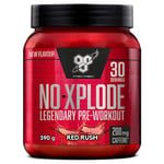 BSN Nutrition N.O.-Xplode Pre Workout Powder Food Supplement, Energy and Focus Booster with Caffeine, Amino Acids, Vitamin C and Zinc, Red Rush Flavour, 30 Servings, 390 g