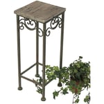 Tabouret à fleurs Métal Angulaire 56 cm Porte-fleurs 11134 Table d'appoint Porte-plantes Support en bois Colonne à fleurs - Dandibo