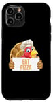 Coque pour iPhone 11 Pro Un cuisinier drôle de Thanksgiving à la dinde mange une pizza