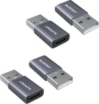 Lot de 4 adaptateurs USB C femelle vers USB mâle - Type C vers USB A - Pour Apple Watch 7 SE, iPhone 12 13 Mini Pro Max, Airpods iPad Pro, Samsung Galaxy Note, Google Pixel 5 4 3 XL.[G1819]