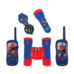 SPIDER-MAN - Kit d'aventurier - Talkie-Walkies portée 120m, jumelles, lampe tor