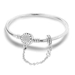 KUNSIR Classic 925 Sterling Silver Snake Chain Women Bracelets Fit Pandora European Beads Bracelets Charms for Women as Casual Gift Mother' Day