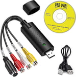 Convertisseur Vhs Audio/Vidéo Grabber Usb 2.0 Vers Numérique, Numérisation Et Édition De Sources Analogiques Comme Dvd Via Connecteur Rca Ou S-Vidéo, Compatible Windows Et Mac, Aucune Alimentation