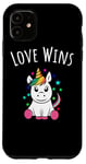 Coque pour iPhone 11 Mois de la fierté LGBTQ Gay et Lesbian Unicorn Love Wins