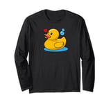 Cute Yellow Rubber Ducky Little Bath Toy Duck Long Sleeve T-Shirt