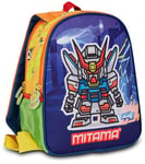 Mitama Sac à dos Spinny Asilo, double face avec double graphique, avec poche latérale porte-bouteille, multicolore, enfants, école et loisirs, multicolore, Taglia unica, Sac à dos maternelle