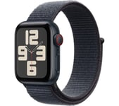 APPLE Watch SE - 44 mm  Midnight Aluminium Case with Ink Sport Loop, Black