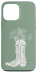 iPhone 13 Pro Max Sage Green Coastal Cowgirl Floral Cowboy Boot Western Case