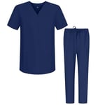 Misemiya - Ensemble Uniformes Unisexe Blouse - Uniforme Médical avec Haut et Pantalon - Ref.6801-6802 - Medium, Bleu