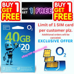 O2 UK LATEST Sim Card Pay As You Go SIM CARD UK BUNDLE STANDARD/MICRO/NANO 02