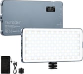 180 LED Lampe Vidéo, 4000mAh Rechargeable Deux Couleurs Panneau LED Video Light sur Caméra, 2500K-9900K CRI 96+, Portable Éclairage Photo Vidéo pour iPhone, Sony, Canon, Nikon, Fuji