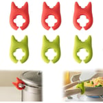 Ahlsen 6 Pièces Repose Cuillère Cuisine,Porte Cuillere Cuisine,Cuillère Pour Pot Clip,Clip de Pot en Silicone Pour Placer les Cuillères et Spatules