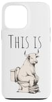 iPhone 13 Pro Max Funny Bull Sitting on Toilet – Hilarious Animal Adult Joke Case