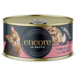 Encore Cat in Broth konserver i buljong 16 x 70 g - Tonfiskfilé med lax