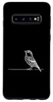 Coque pour Galaxy S10 Line Art Oiseau et Ornithologue Pin Siskin