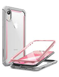 i-Blason Coque iPhone XR, Coque Intégrale Anti-Choc Bumper avec Dos Transparent et Protecteur d'écran Intégré [Série Ares] pour Apple iPhone XR 6.1 pouces 2018 (Rose)