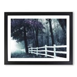 The Forest Edge Painting Modern Art Framed Wall Art Print, Ready to Hang Picture for Living Room Bedroom Home Office Décor, Black A2 (64 x 46 cm)