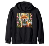 Cute kawaii Style Fox V2 Zip Hoodie