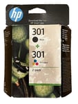 HP 301 Original Ink Cartridges, CH562EE Black and Tri-Colour, Multipack