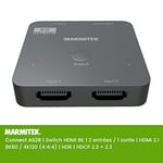 Marmitek AS28 HDMI Switch 2.1 - Commutateur HDMI 8K - 4K 120Hz - HDR - 2 in/1 out - Commutateur HDMI 4K120 - 48Gbps - VRR - ALLM - QFT - QMS Dolby Digital - HDCP 2.3/2.2/1.4 - Multi HDMI - Hub HDMI