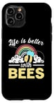 iPhone 11 Pro Life Is Better With Bees Rainbow Case