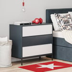 https://furniture123.co.uk/Images/BUNAIK00283059_3_Supersize.jpg?versionid=3 Kids Grey Retro Chest of 3 Drawers with Legs - Aiko