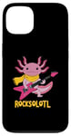 Coque pour iPhone 13 Rocksolotl Guitare Axolotl pour enfant