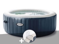 Kit spa gonflable Intex PureSpa Blue Navy rond Bulles 6 places + Porte-verre