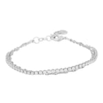 SNÖ of Sweden Armband Mayfair Stone Double – Silver Silverpläterad mässing med cubic zirconia-stenar, Nickeltestad