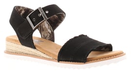 Skechers Womens Wedge Sandals Bobs Desert Kiss Ado Buckle black UK Size