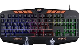 Konix Naruto Shippuden Clavier Gaming Filaire à Membrane AZERTY - Anti-ghosting - Câble 1,7 m - Motif Naruto et Sasuke