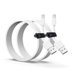 Lot De 2 Câbles De Charge Apple Usb A De 2 M Pour Apple Iphone, Câble Usb A, Câble Lightning Usb A Vers Lightning Pour Iphone 14 13 12 Pro Max.