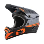 O'NEAL | Casque VTT | VTT de descente | Norme de sécurité EN1078, ouvertures de ventilation pour le refroidissement, coque extérieure ABS | Backflip Helmet Eclipse V.24 | Adulte | Gris Orange | Taille S