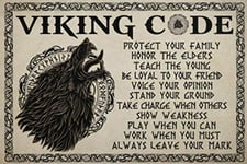 Wolf Viking Code Protect Your Family Honor The Elders Teach The Young Ideas Gifts Home Living Wall Decor Wall Art Decor Metal Sign Poster 8x12 inches
