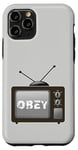 Coque pour iPhone 11 Pro Obey Écran de télévision média de masse Contrôle psychologique