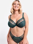 Curvy Kate Flare Full Plunge Side Support Multiway Bra - Emerald Sparkle, Green, Size 32J, Women