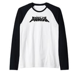 Kung Fu Panda All Black Bold Text Movie Logo Raglan Baseball Tee