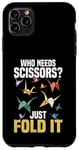 Coque pour iPhone 11 Pro Max Origami, papier amusant, design artistique, pliage, origami