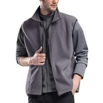 Homme Gilet en Laine Gilet Veste Sportswear Manteau léger Poche zippée sans Manches Golf randonnée Gris L